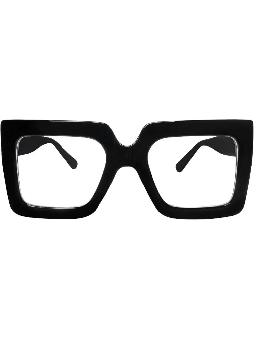 Women's Black Oversized Square Big Frame Computer Eyewear Thick Fashion Glasses